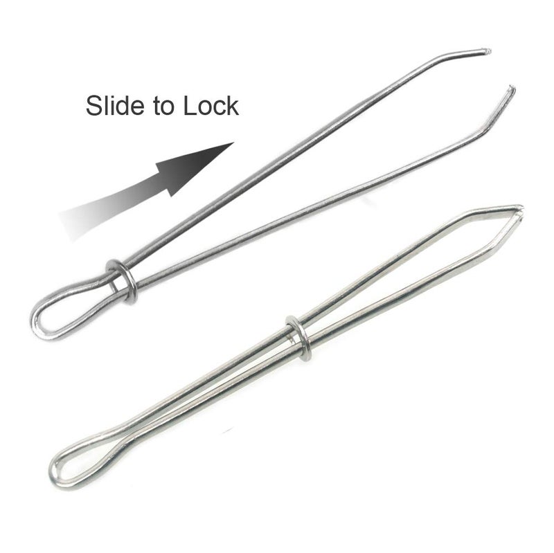 FoRapid Bodkin Needle Elastic Threader Self-Locking Tweezers Clip 78mm for Waist Band Craft Easy Pull Sewing Tool for Smooth Threading Tape Ribbon Elastic Through a Loop or Hem 2 PCS - Image 4